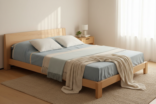 Minimalistisk seng i egetræ ELITE med skandinavisk design